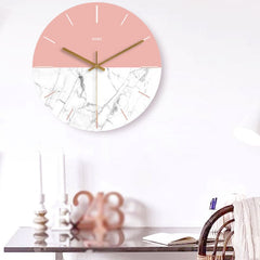Pink and Marble Wall Clock