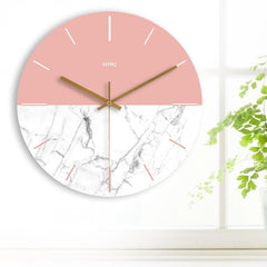 Pink and Marble Wall Clock