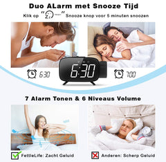 FettleLife PROX20 Wekkerradio met Projectie Klok